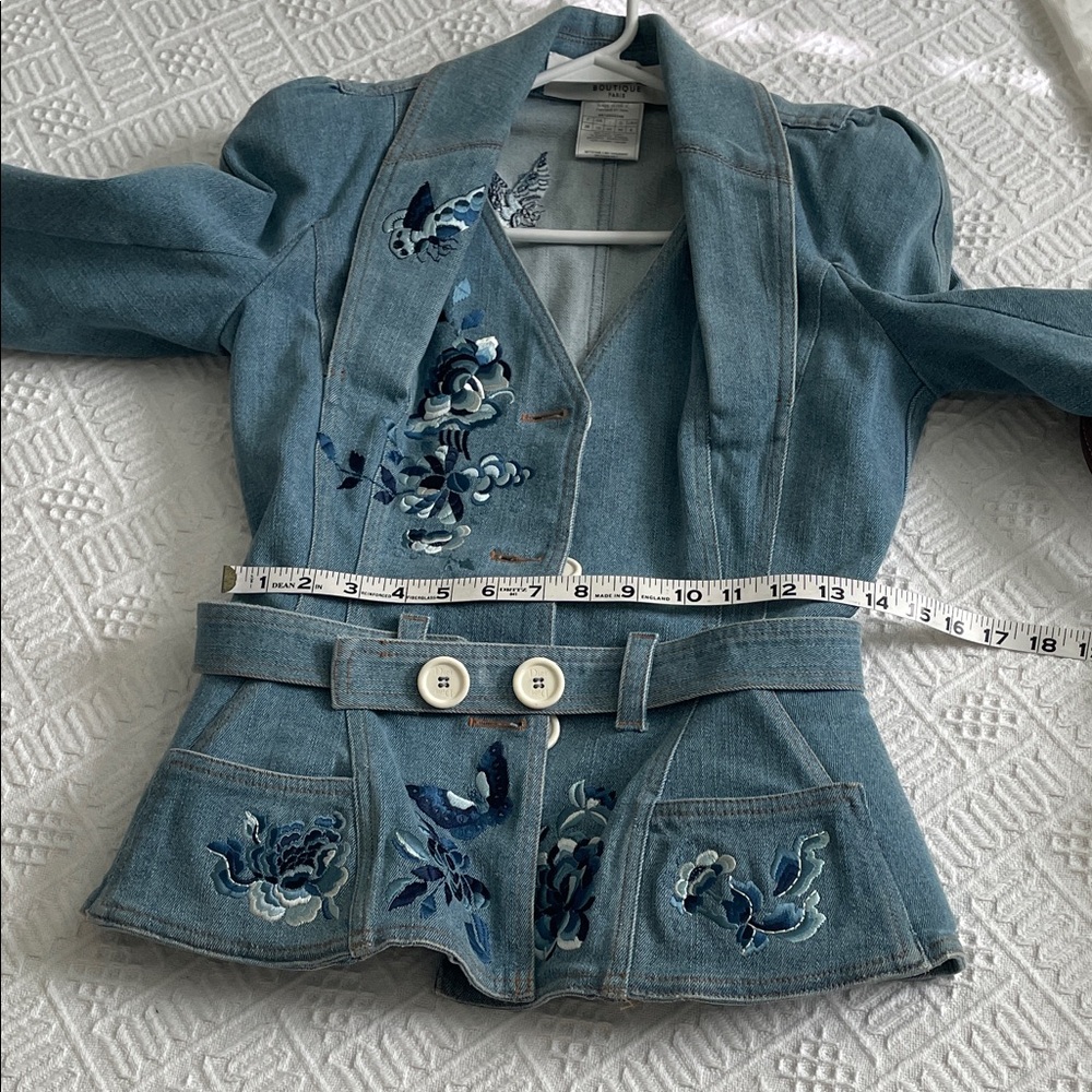 CHRISTIAN DIOR Embroidered flower butterfly Denim Jacket - Picture 8 of 17